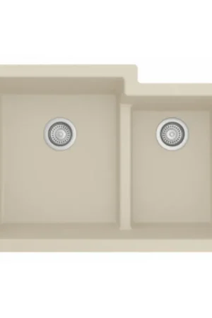Flash Sale 32" Undermount Large/Small Bowl Quartz Kitchen Sink Bisque Karran QU-811-BI